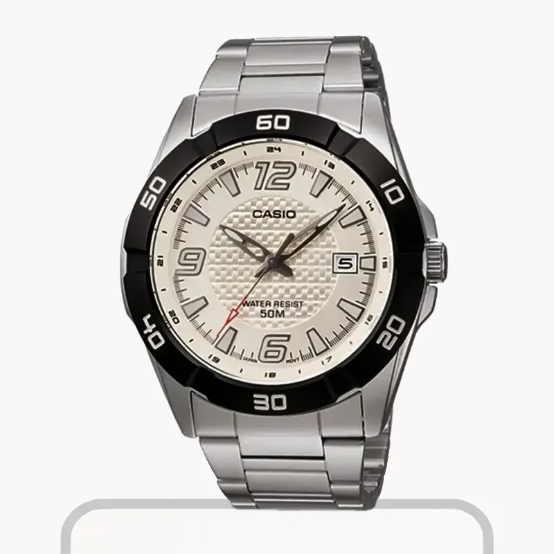 Casio Grey Dial Silver-tone Men's Watch- MTP-1292D-7AV